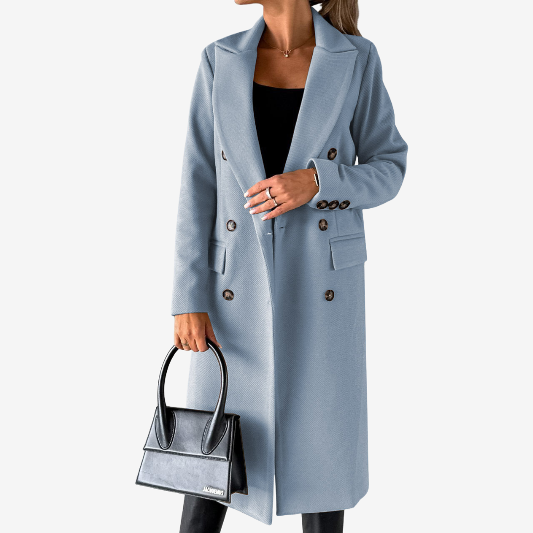 Elara | Lange Damesmantel – Tijdloos - Elegant