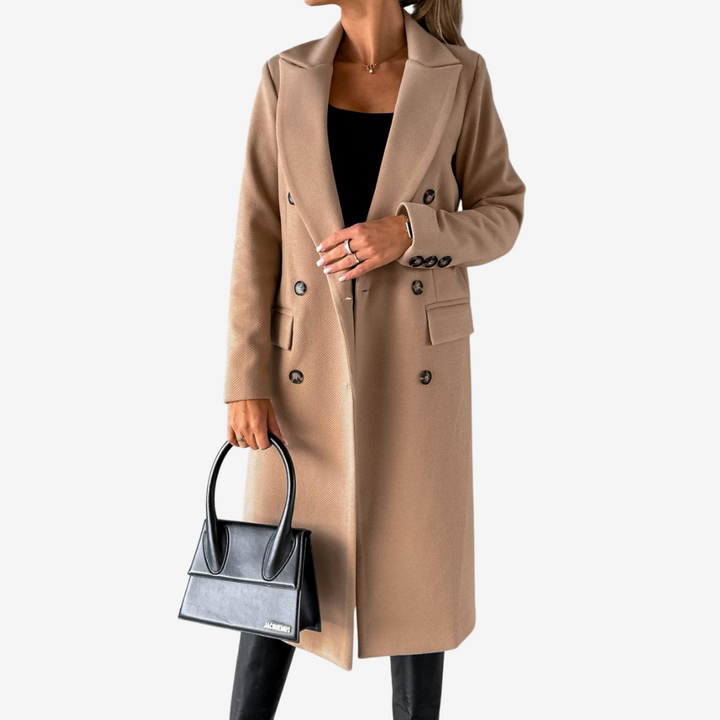 Elara | Lange Damesmantel – Tijdloos - Elegant