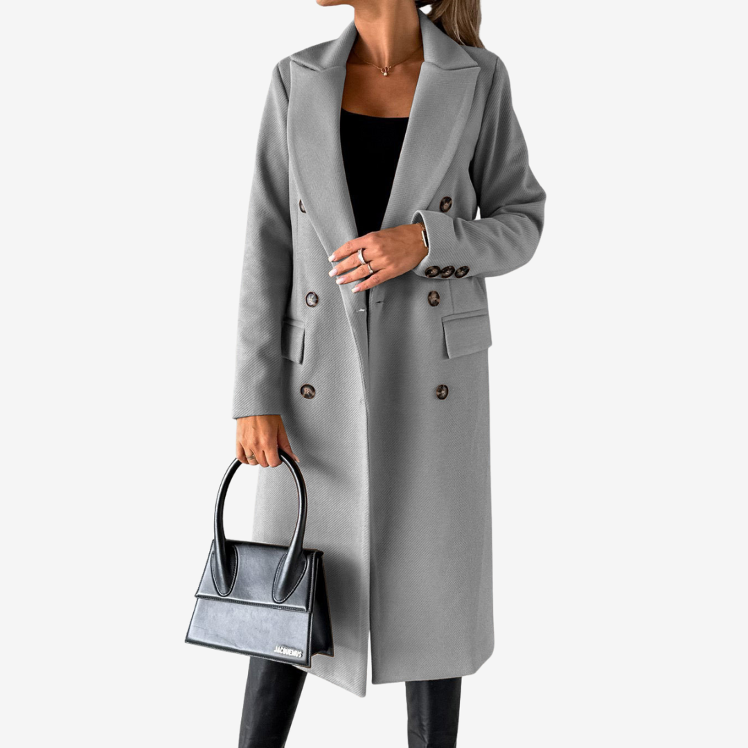 Elara | Lange Damesmantel – Tijdloos - Elegant