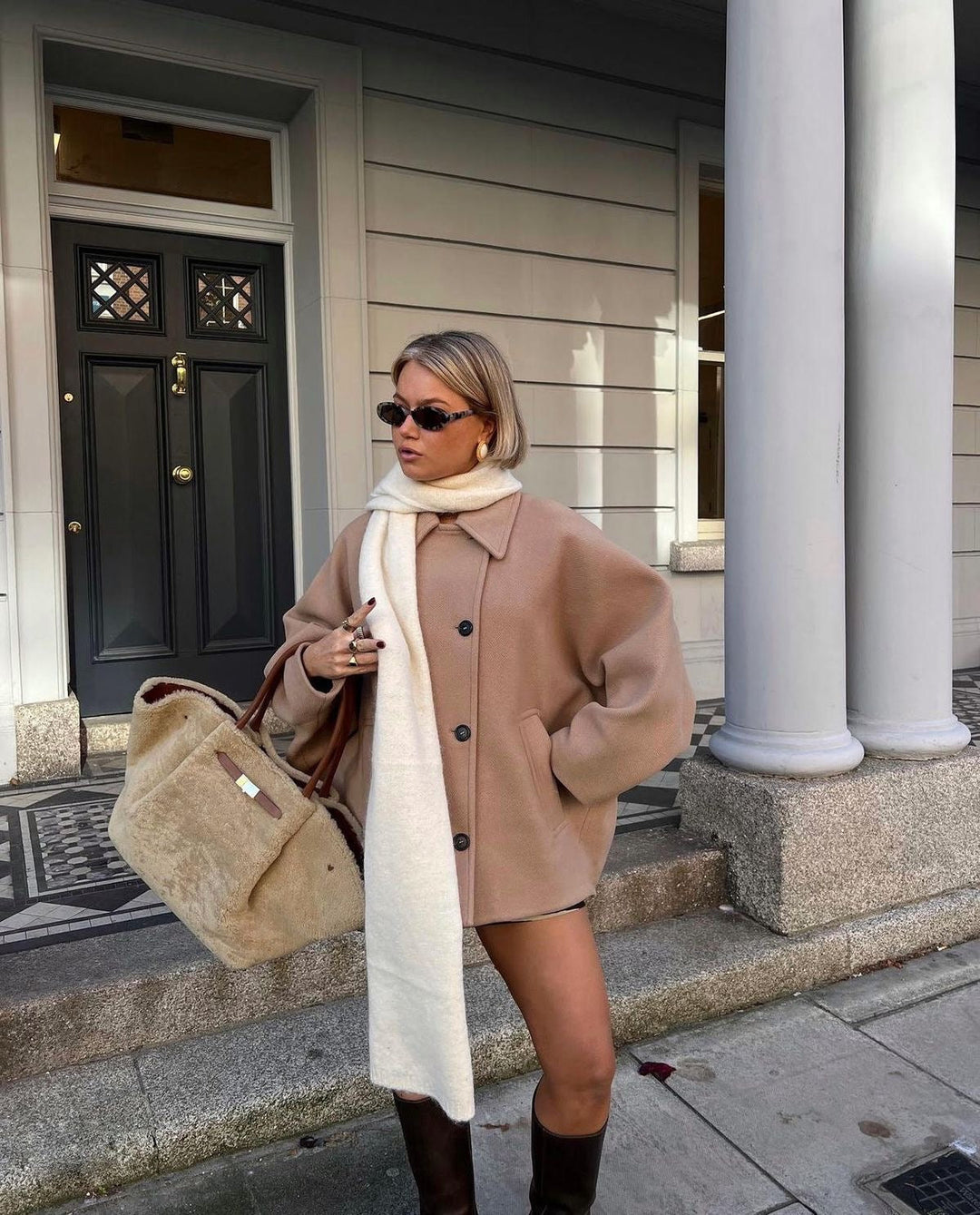Oversized Dames Wolmix Mantel