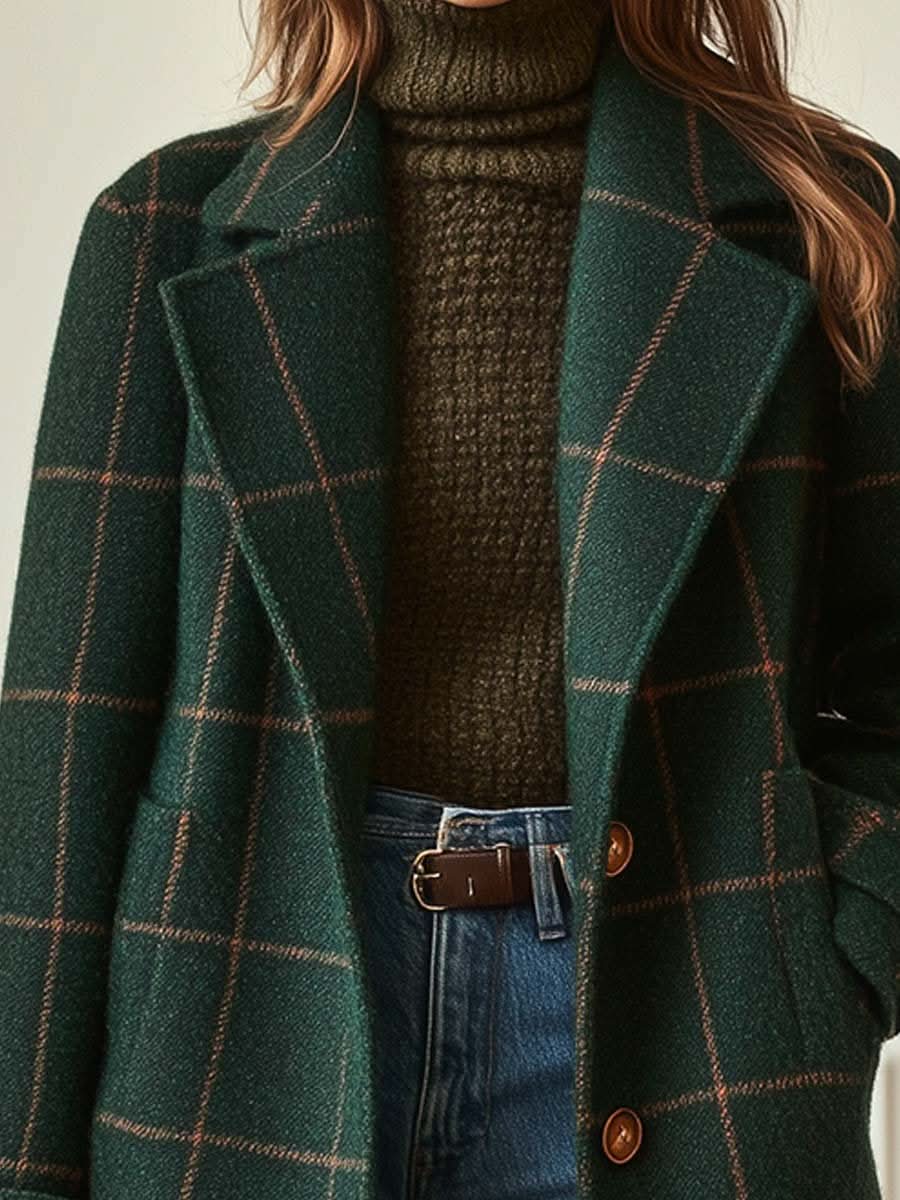Cyralie | Plaid Tweed Coat