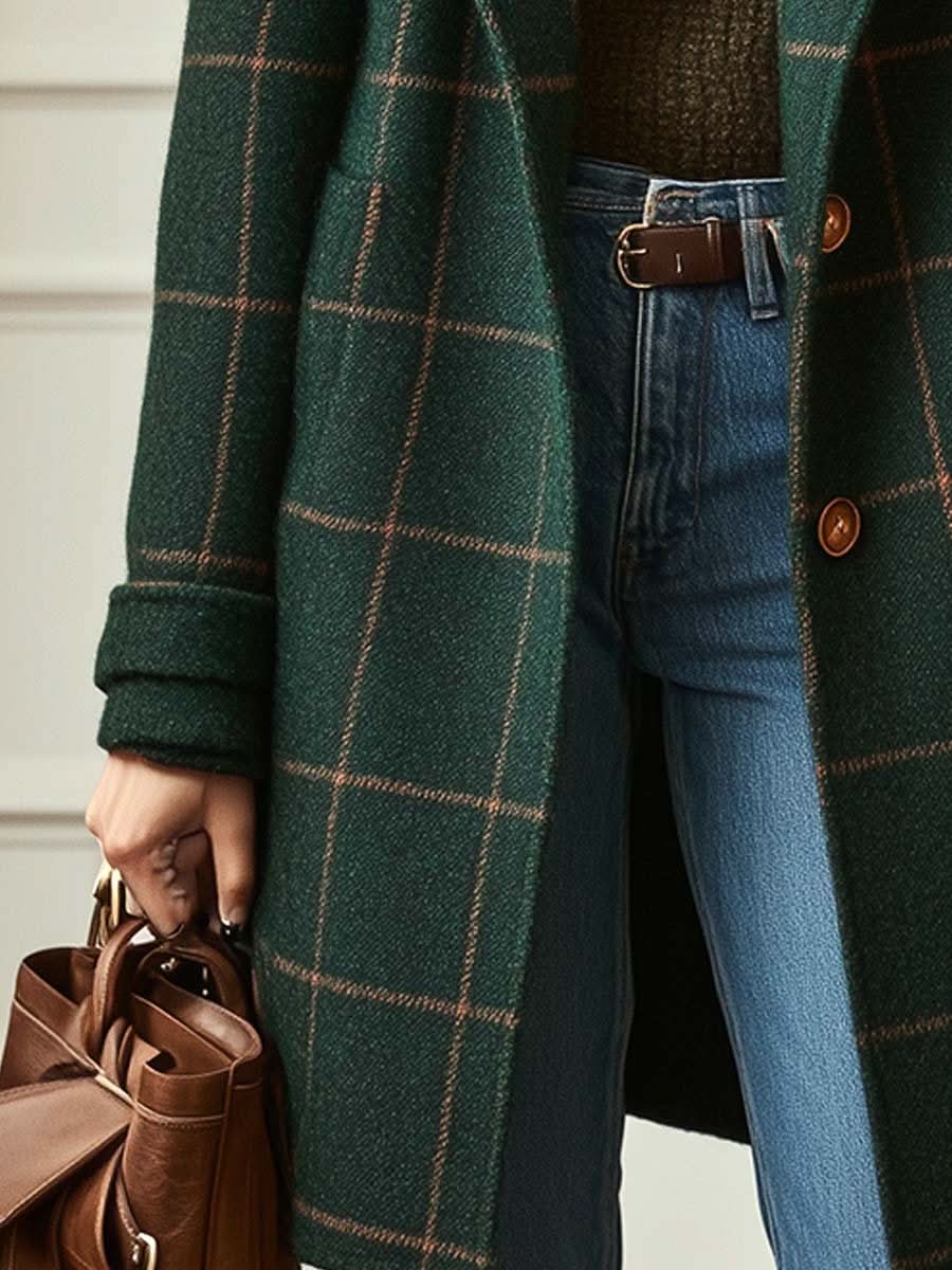 Cyralie | Plaid Tweed Coat