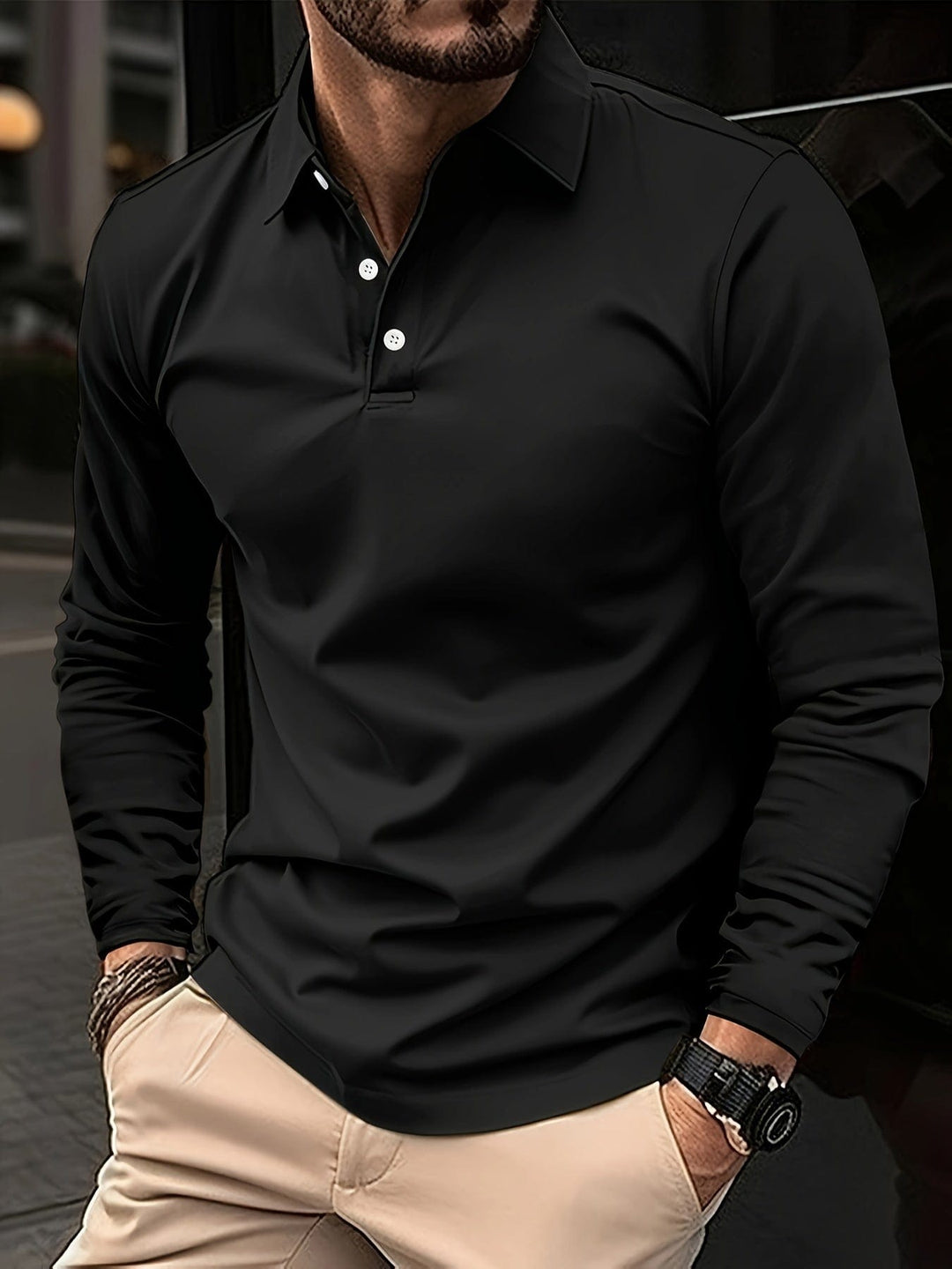 Comfortabel Langarm Poloshirt